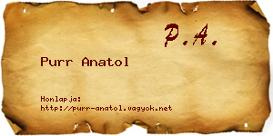Purr Anatol névjegykártya